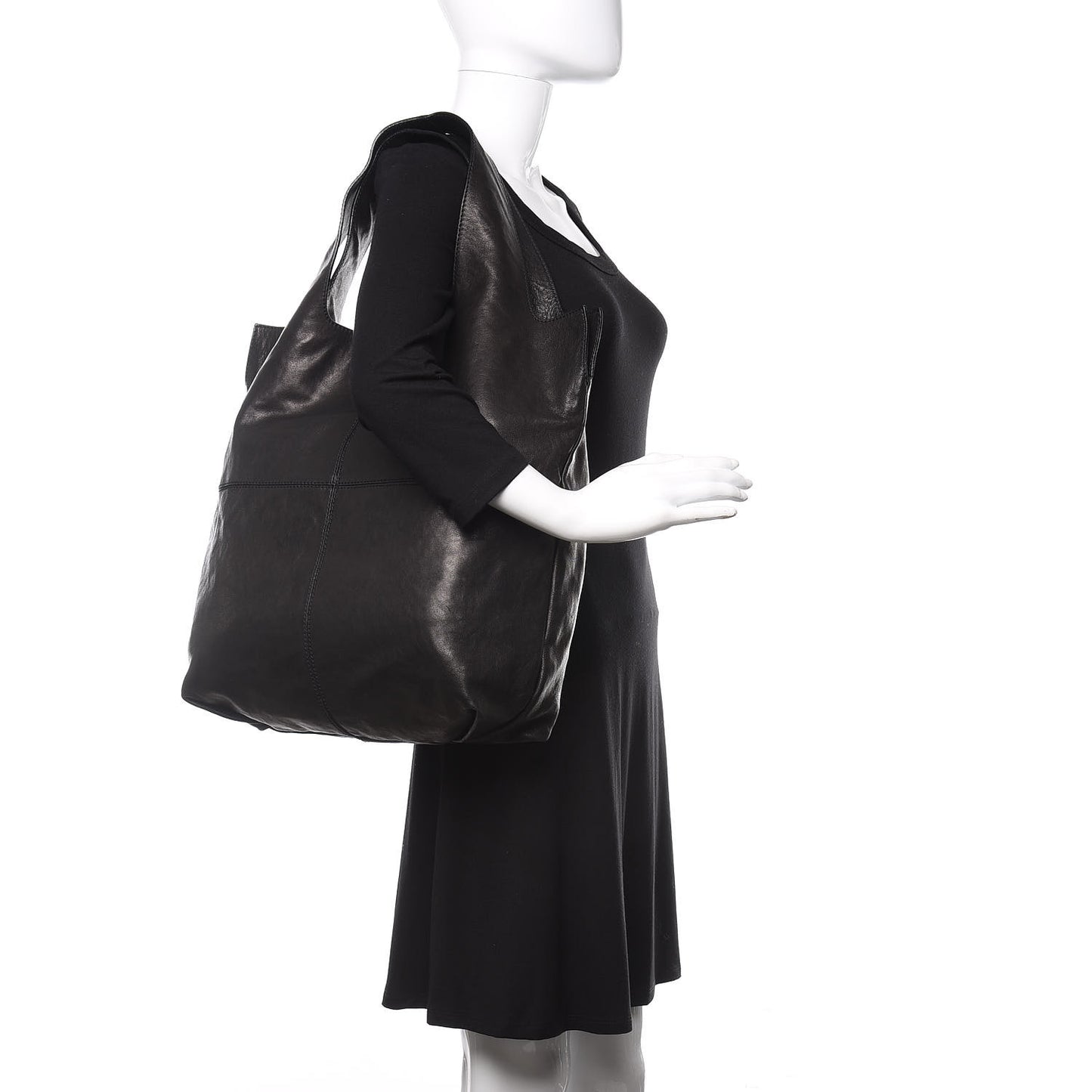 Lambskin George V Apron Bag Black
