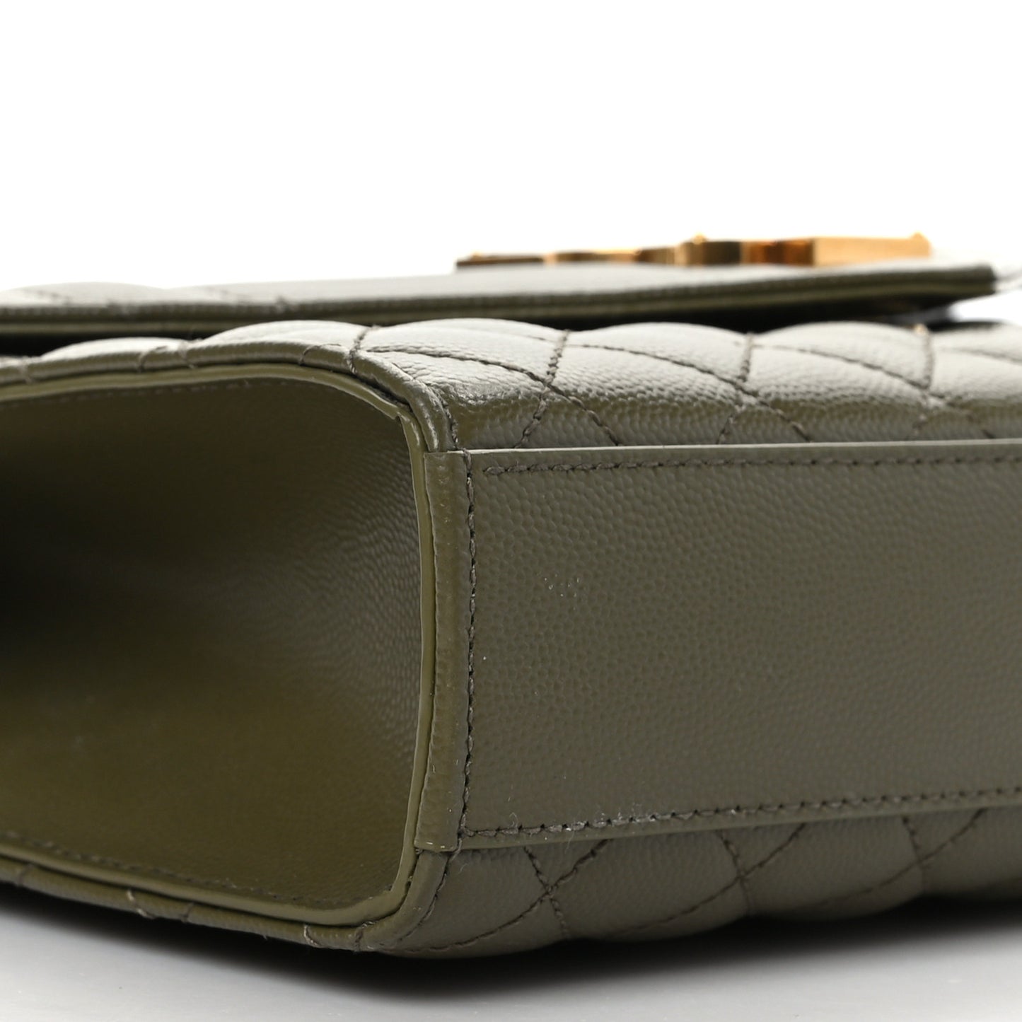 Grain De Poudre Textured Mixed Matelasse Triquilt Medium Monogram Satchel Light Sage