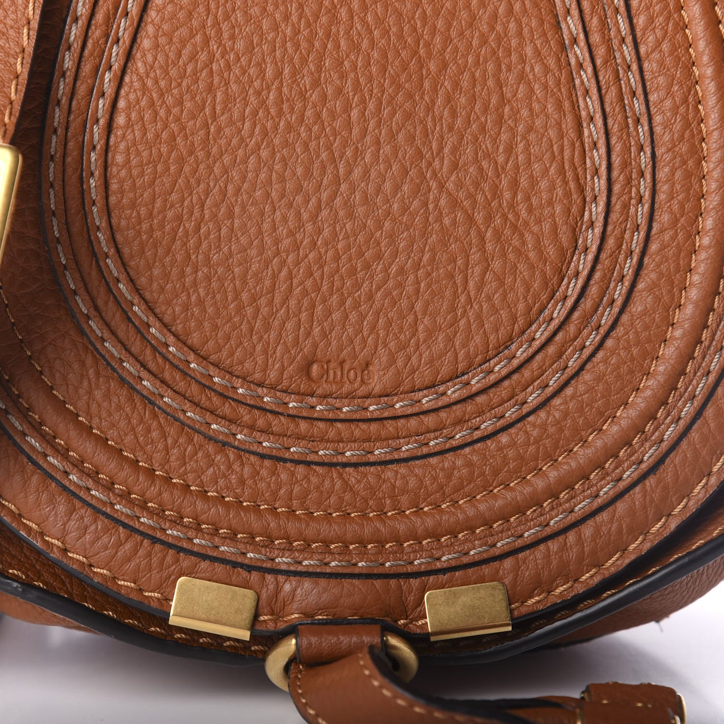 Calfskin Mini Marcie Round Crossbody Bag Tan