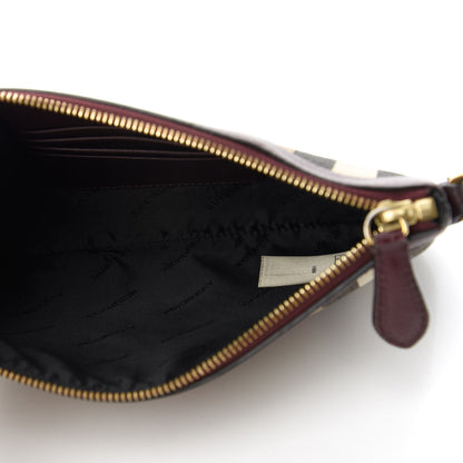Burberry House Check Derby Peyton Crossbody Clutch Bag Mahogany Red 5 of 10