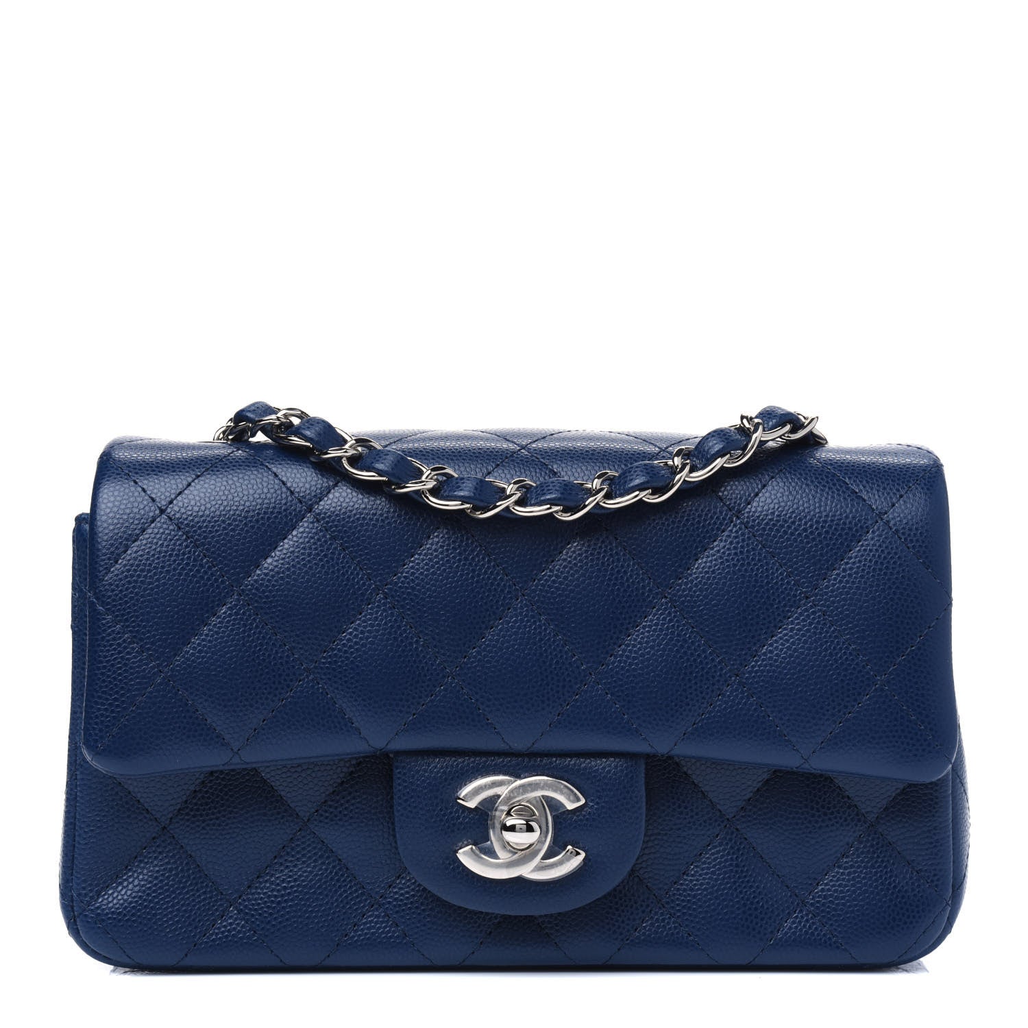 Chanel Caviar Quilted Mini Rectangular Flap Navy 1 of 4