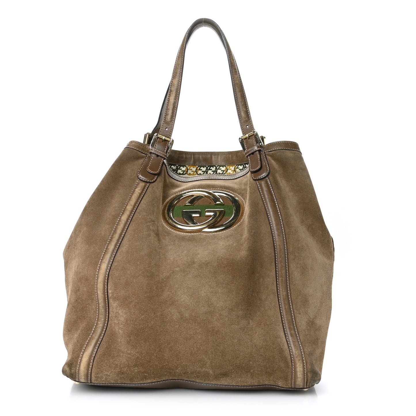 Suede Large Britt Shoulder Bag Brown