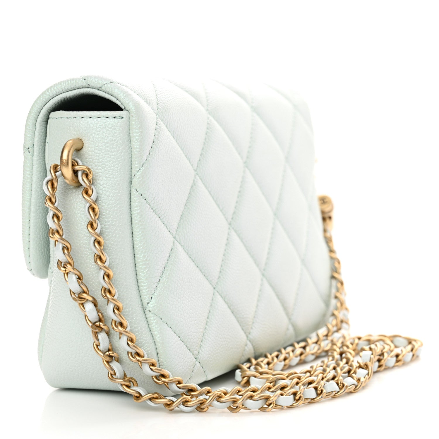 Chanel Iridescent Caviar Quilted Mini My Perfect Flap Light Green 3 of 11