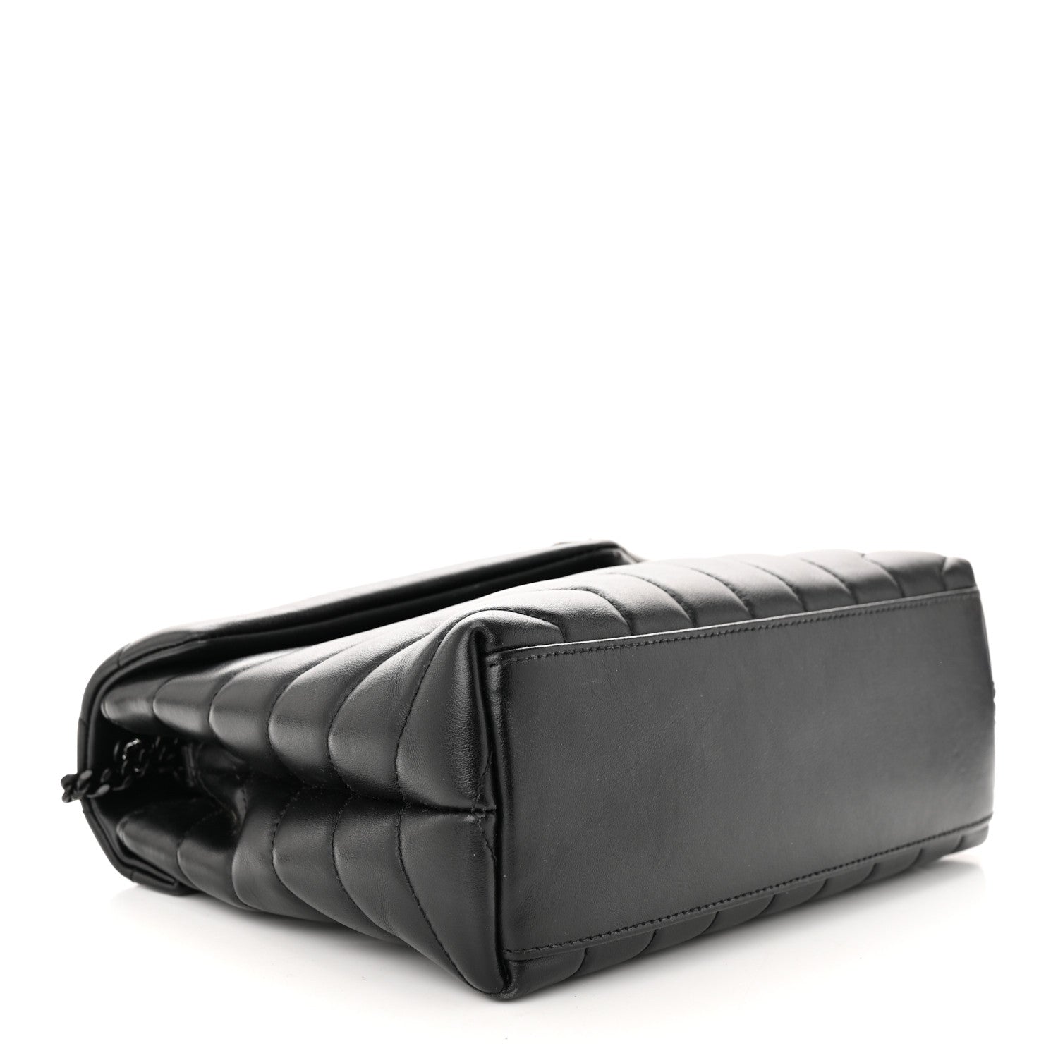Saint Laurent Calfskin Y Quilted Monogram Monochrome Small Loulou Chain Satchel Black 4 of 11
