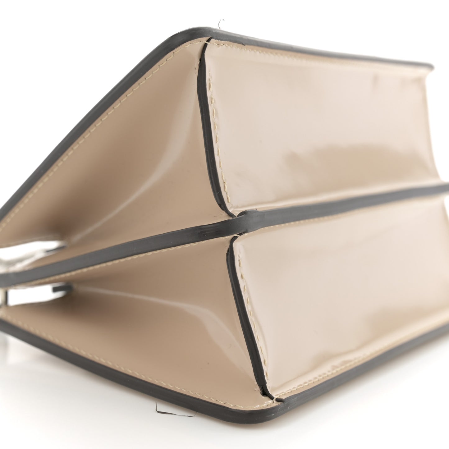 Patent Petite Peekaboo Cut Beige Amid