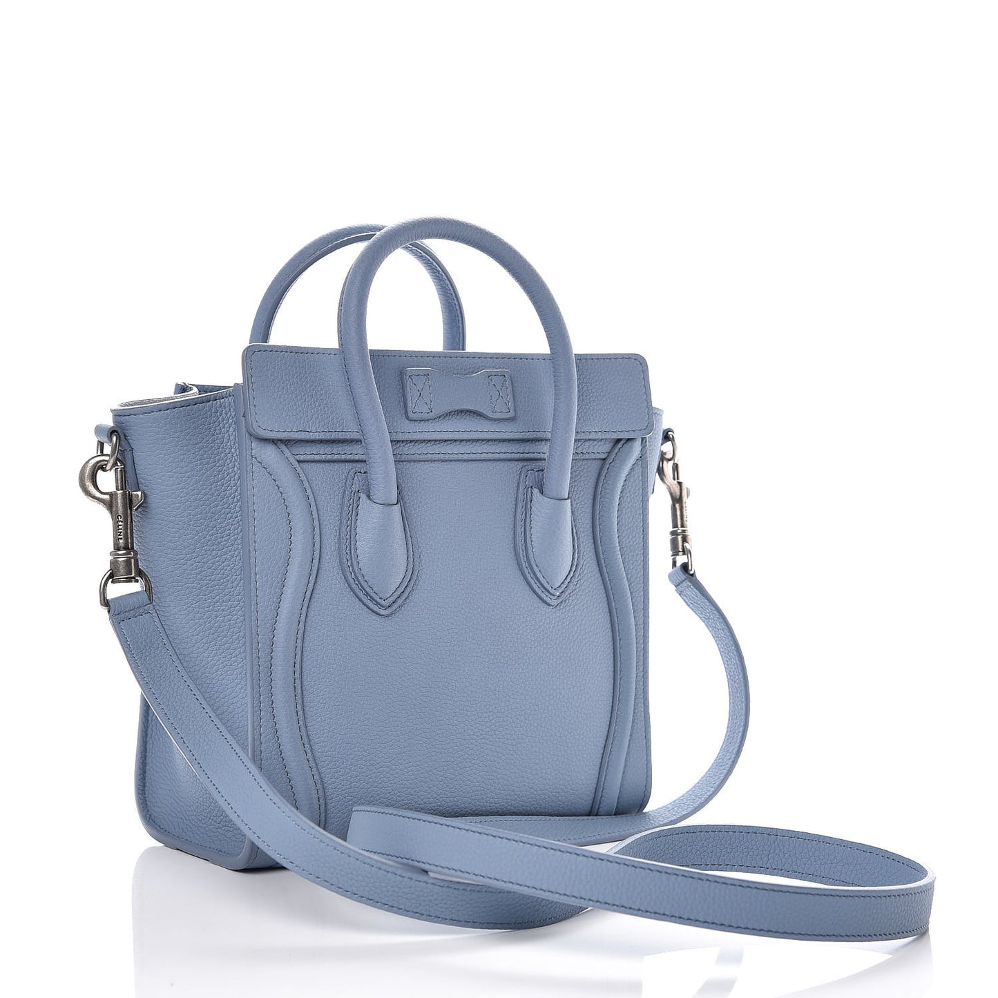 Drummed Calfskin Nano Luggage Blue