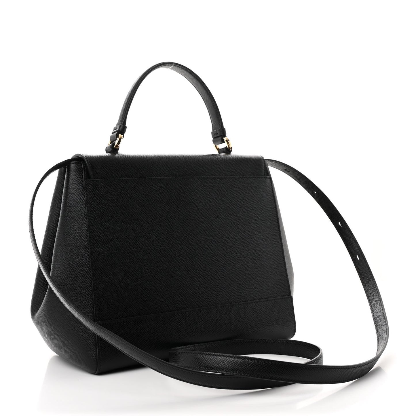 Pebbled Calfskin Carrie O Shoulder Bag Black