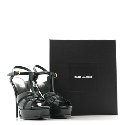 Saint Laurent Patent Tribute 105 Platform Sandals 39 Mystic Green 11 of 11