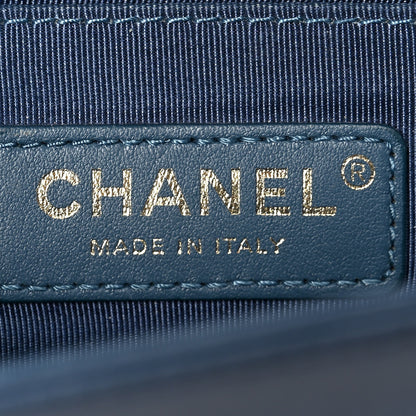 Chanel Fabric Chevron Braided Small Boy Flap Blue Ivory Blue Ivory 5 of 9