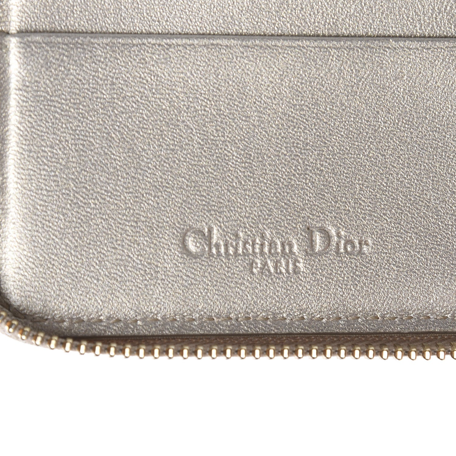 Christian Dior Metallic Calfskin Cannage Lady Dior Medium Wallet Gold 5 of 10