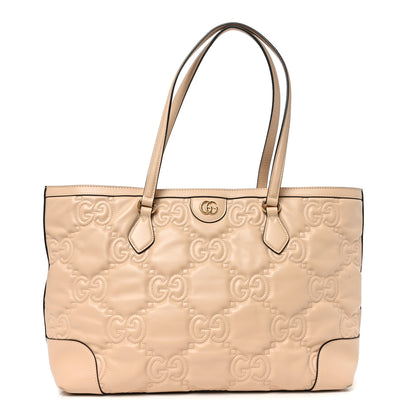 Gucci Calfskin GG Matelasse Medium Ophidia Shopping Tote Beige 1 of 10
