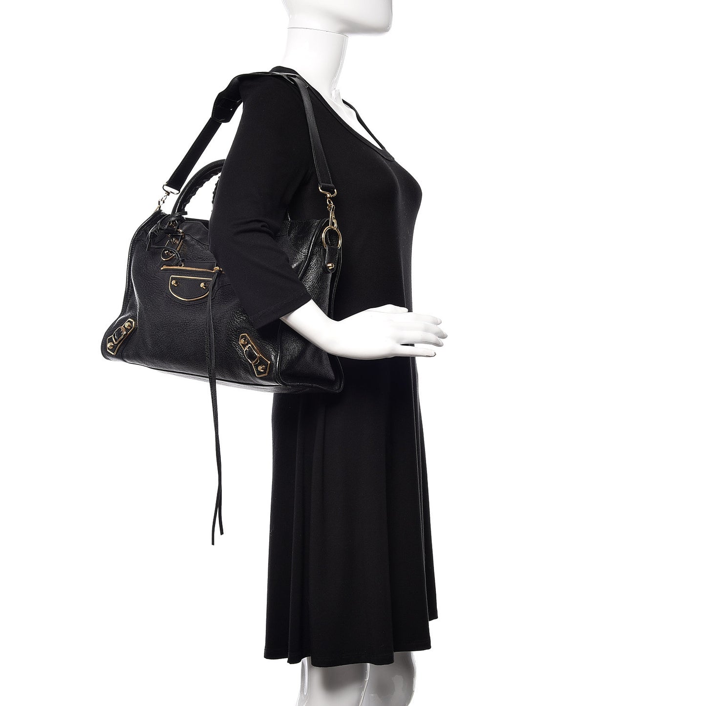 Chevre Gold Metallic Edge Hardware City Black