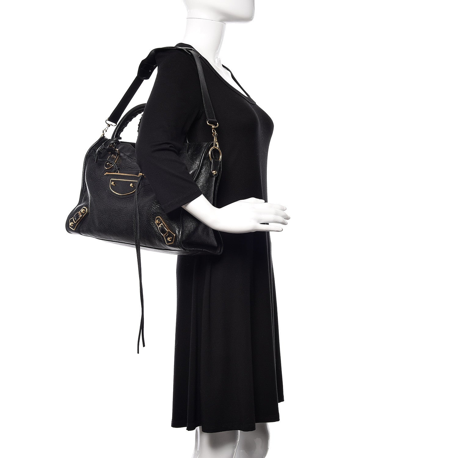 Balenciaga Chevre Gold Metallic Edge Hardware City Black 2 of 11