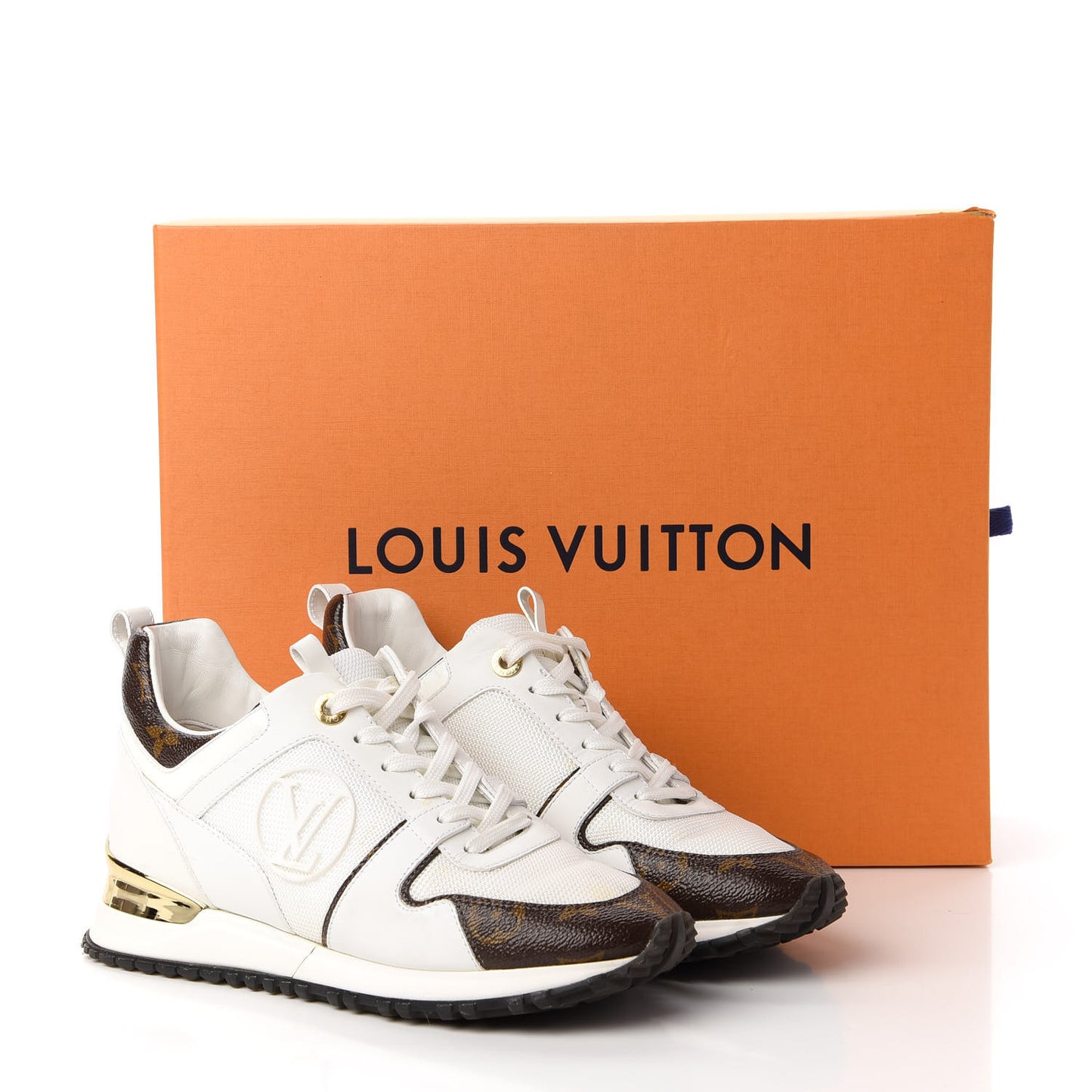 Suede Monogram Run Away Sneakers 37 White