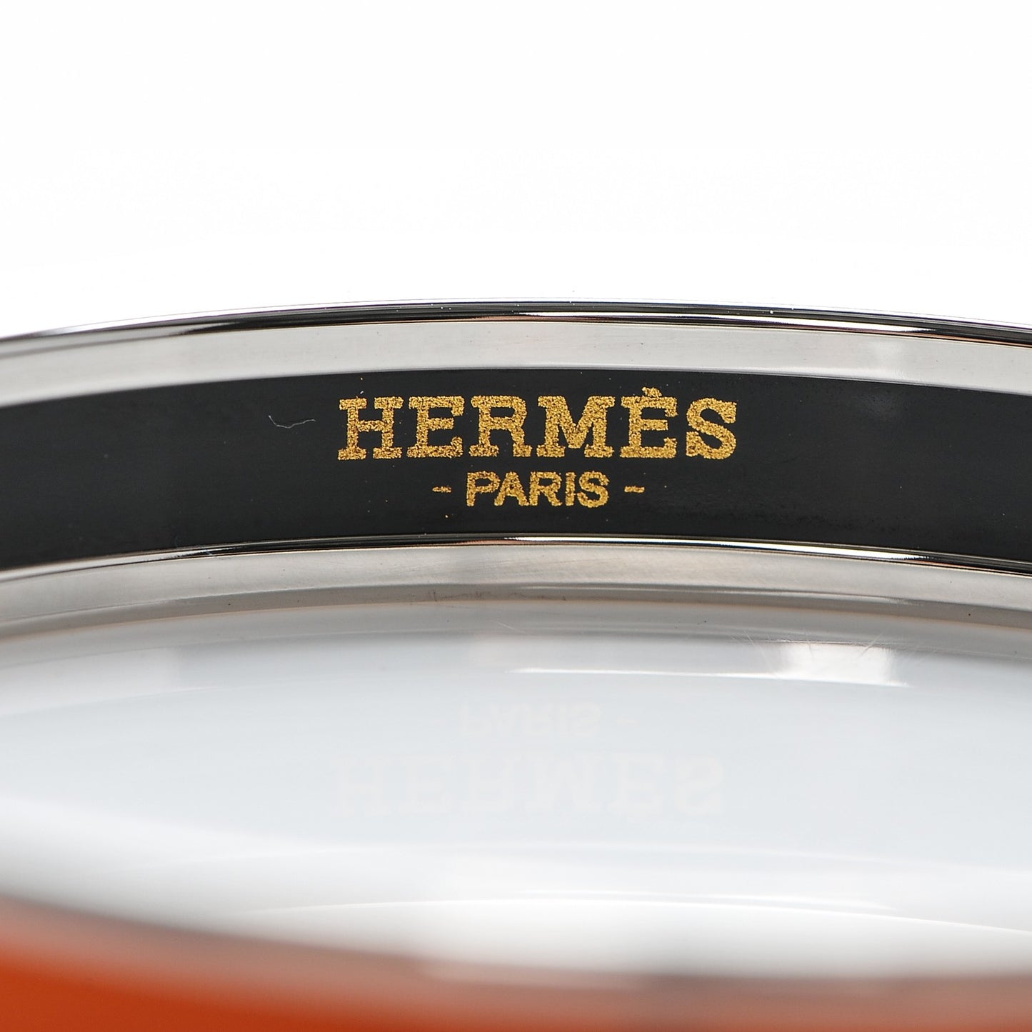 Enamel Printed Narrow Caleche Bracelet 62 Orange