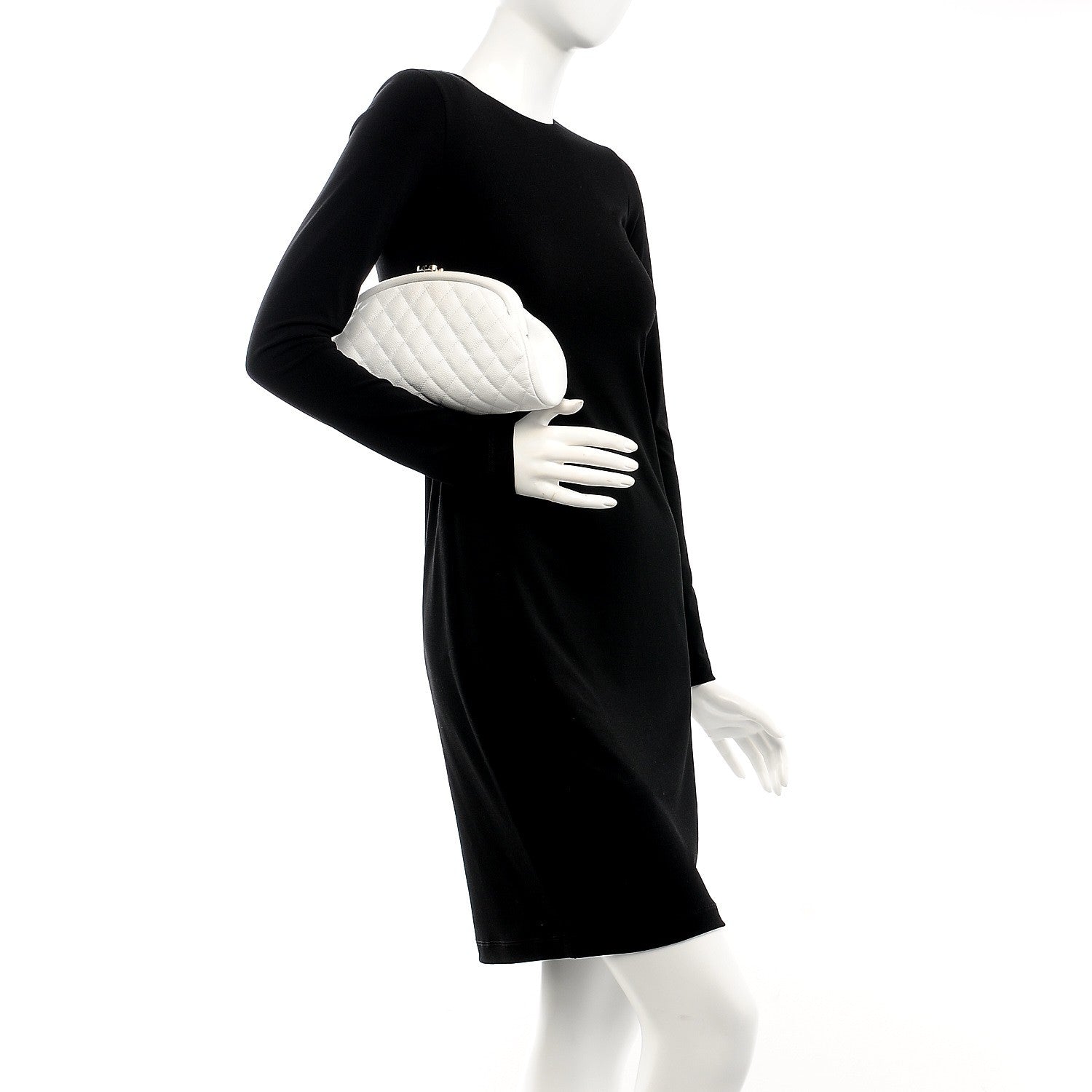 Chanel Caviar Quilted Timeless Clutch White 2 of 10