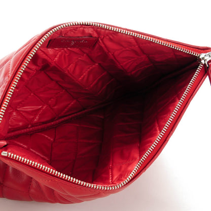 Chanel Lambskin Quilted Medium Cosmetic Case Red 5 of 7