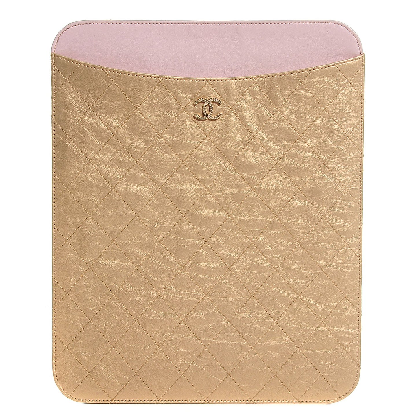 Metallic Calfskin Brilliant iPad Case Gold
