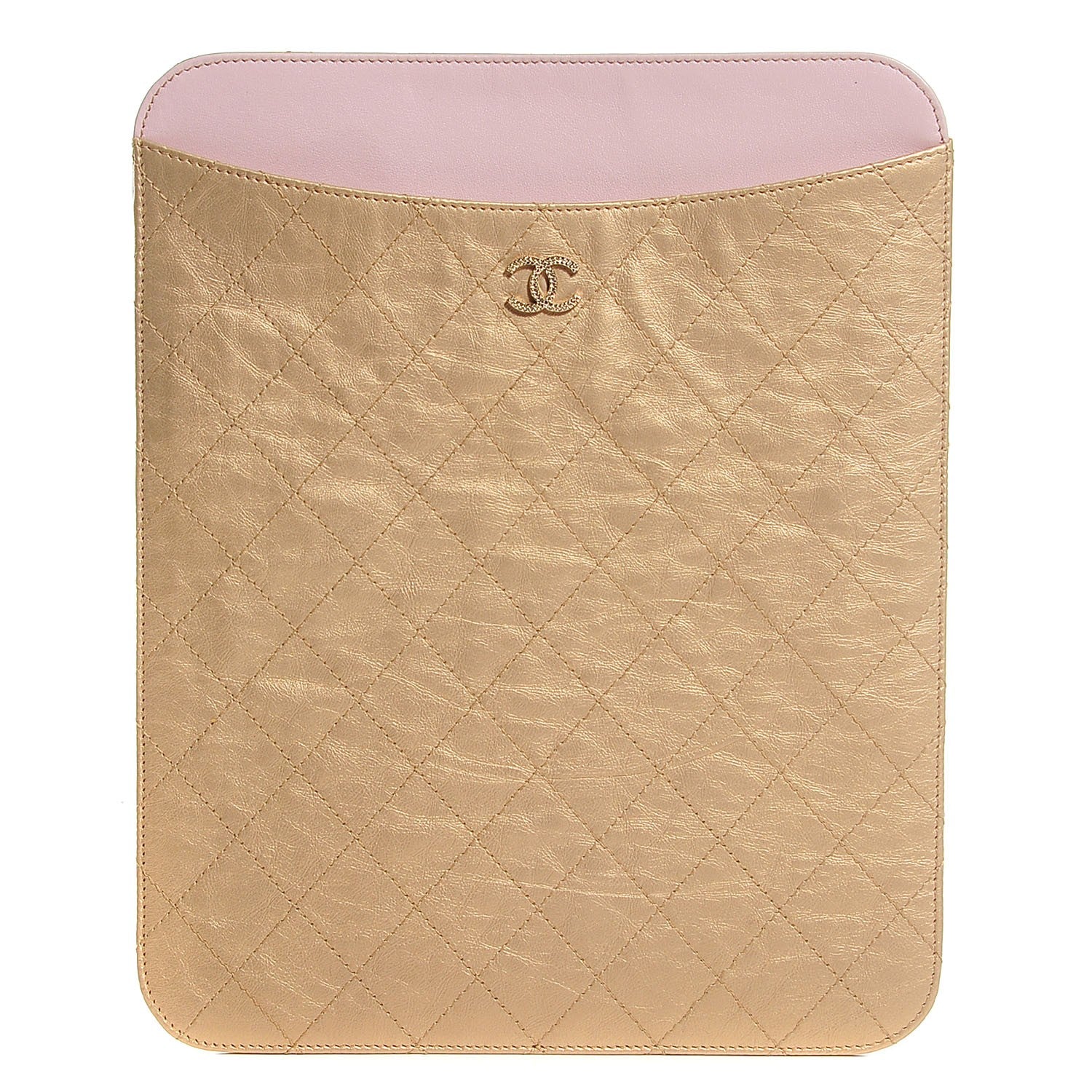 Chanel Metallic Calfskin Brilliant iPad Case Gold 1 of 8