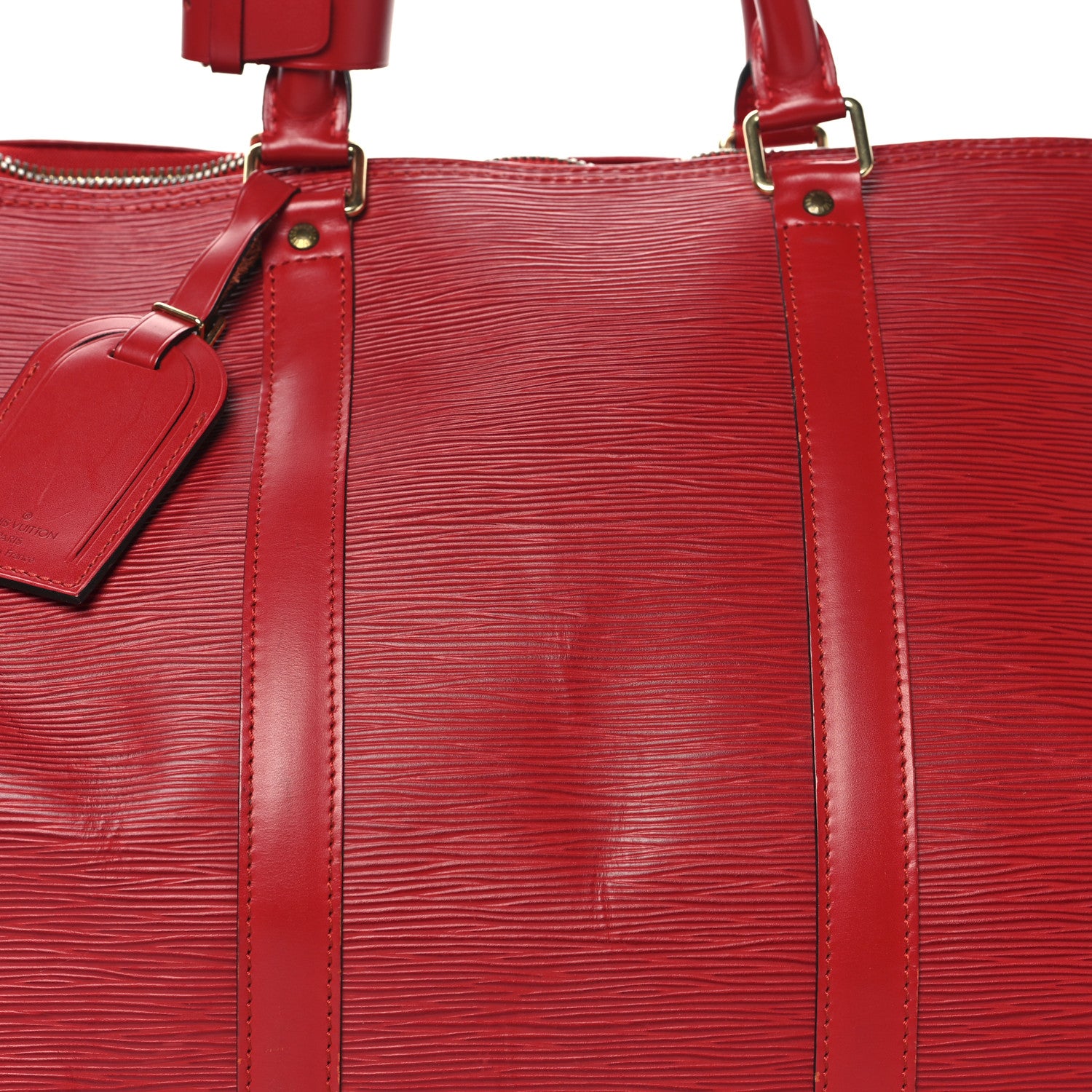 Louis Vuitton Epi Keepall 55 Castillan Red 7 of 12