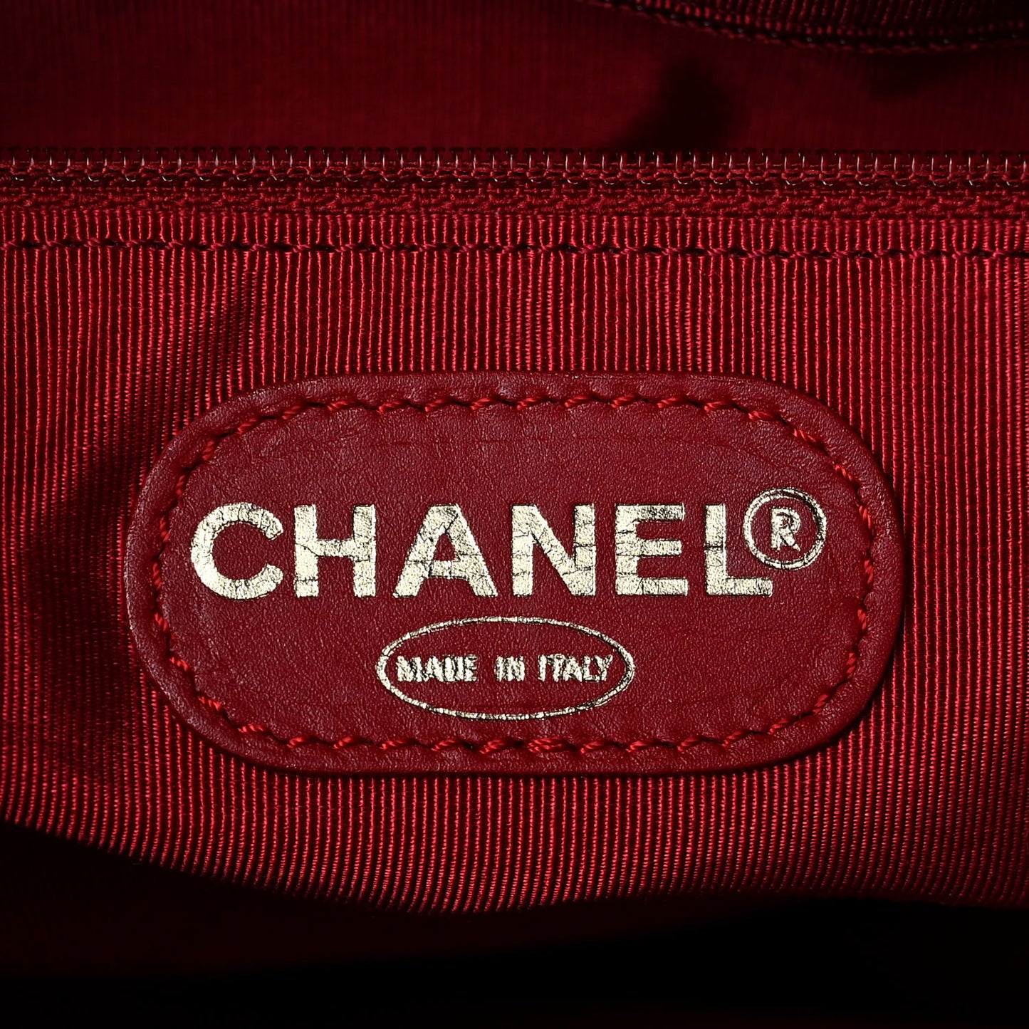 Lambskin Embossed CC Tote Red