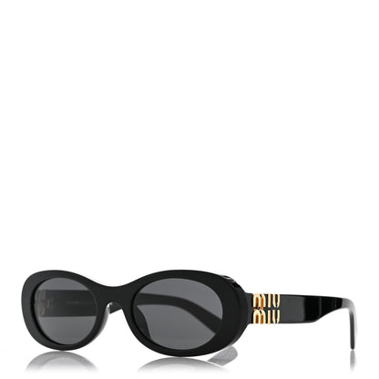 Miu Miu Acetate Oval Sunglasses SMU 06Z Black 1 of 8