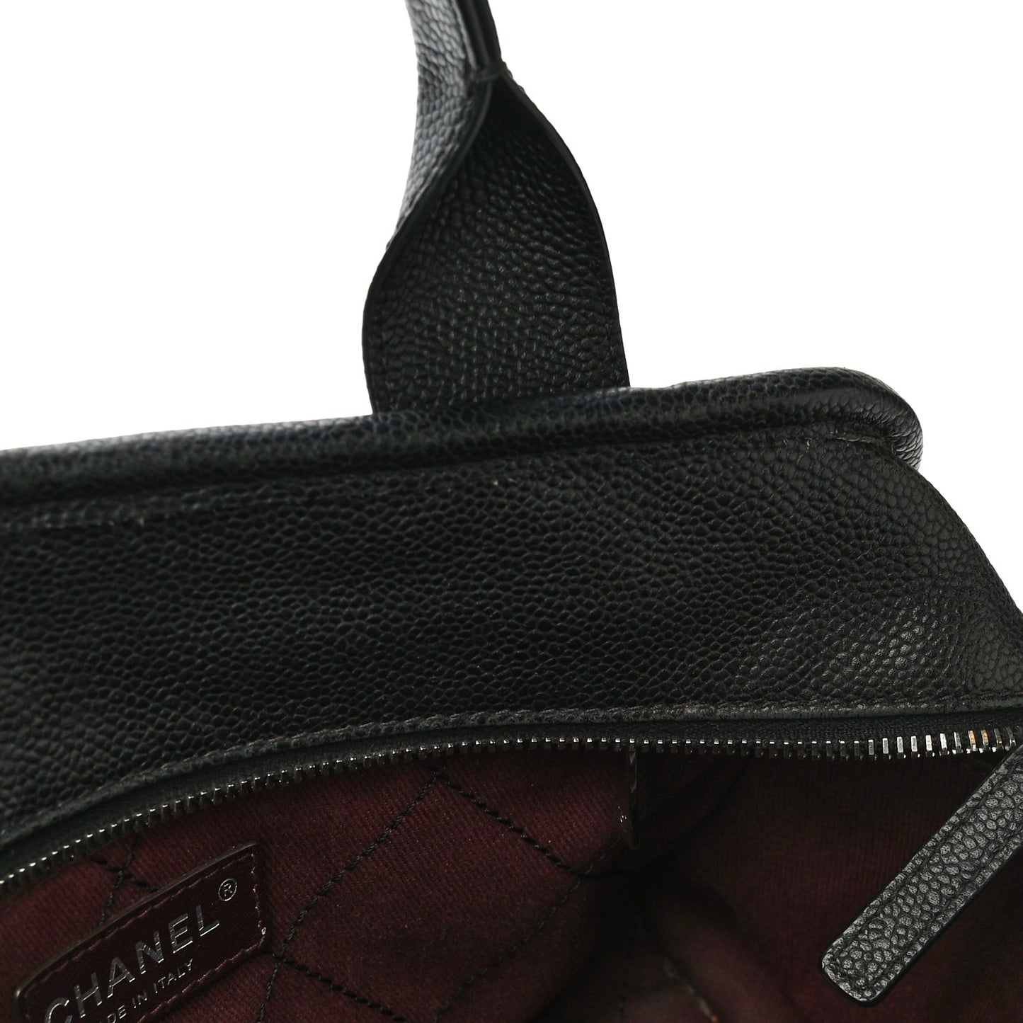 Caviar Quilted Small Deauville Bowling Bag Black