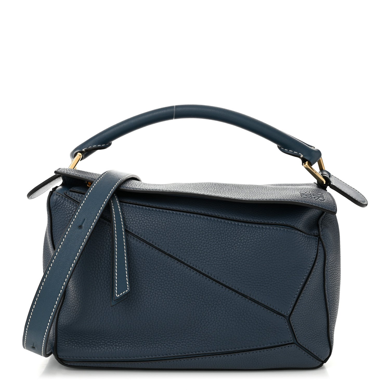 Loewe Calfskin Small Puzzle Bag Dark Blue 1 of 9