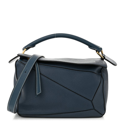 Loewe Calfskin Small Puzzle Bag Dark Blue 1 of 9