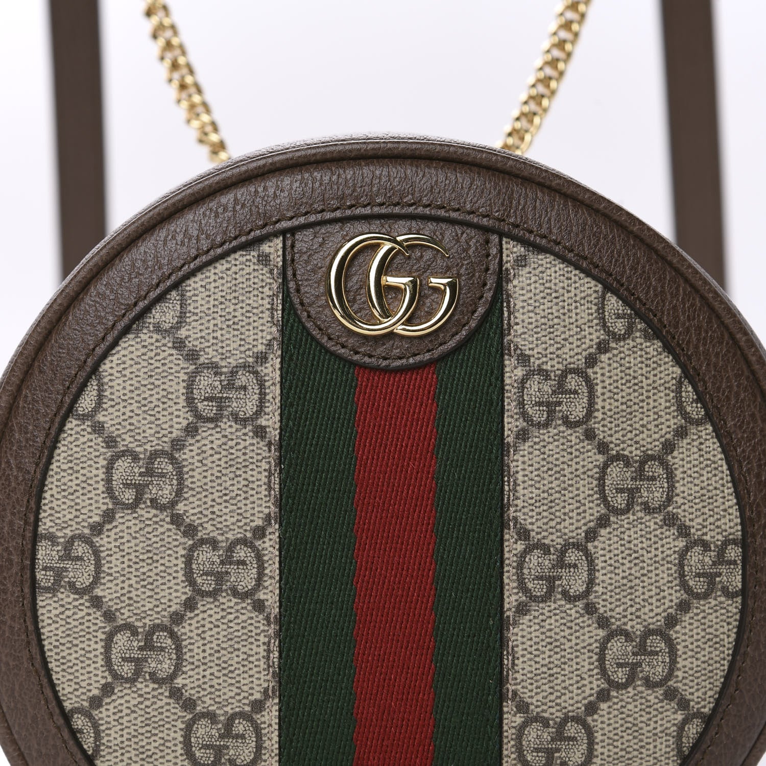 Gucci GG Supreme Monogram Web Mini Ophidia Round Backpack Brown 9 of 10