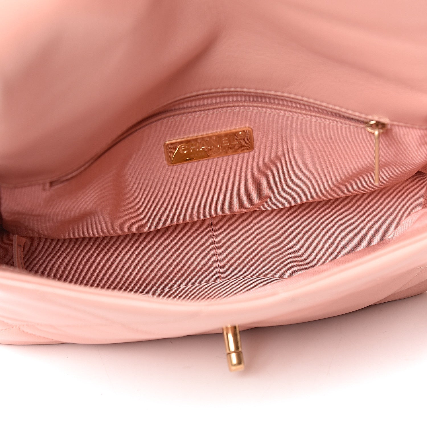Chanel Lambskin Quilted Medium 19 Flap Light Pink 5 of 11