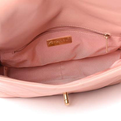 Chanel Lambskin Quilted Medium 19 Flap Light Pink 5 of 11