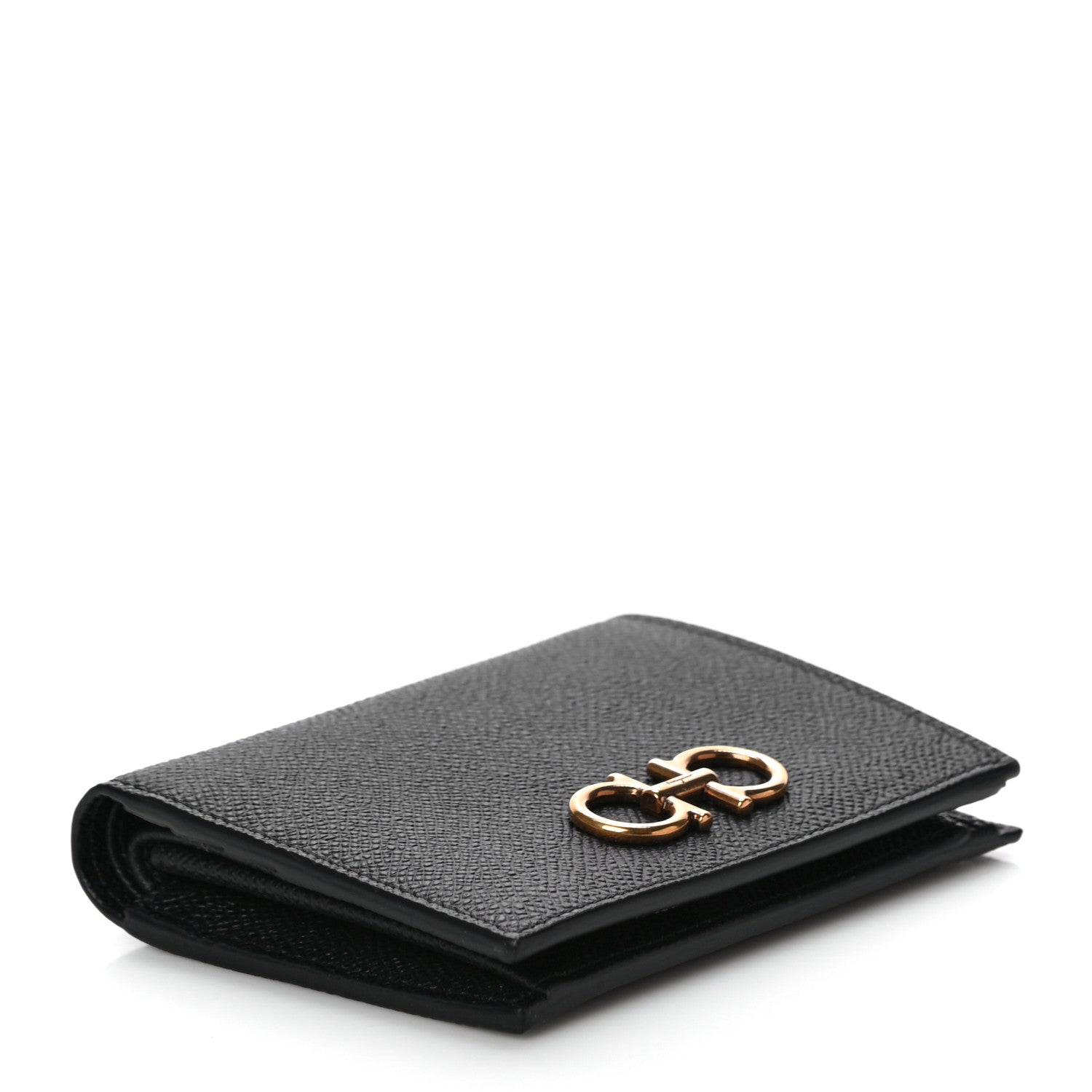 Salvatore Ferragamo Grained Calfskin Folding Wallet Black 4 of 10