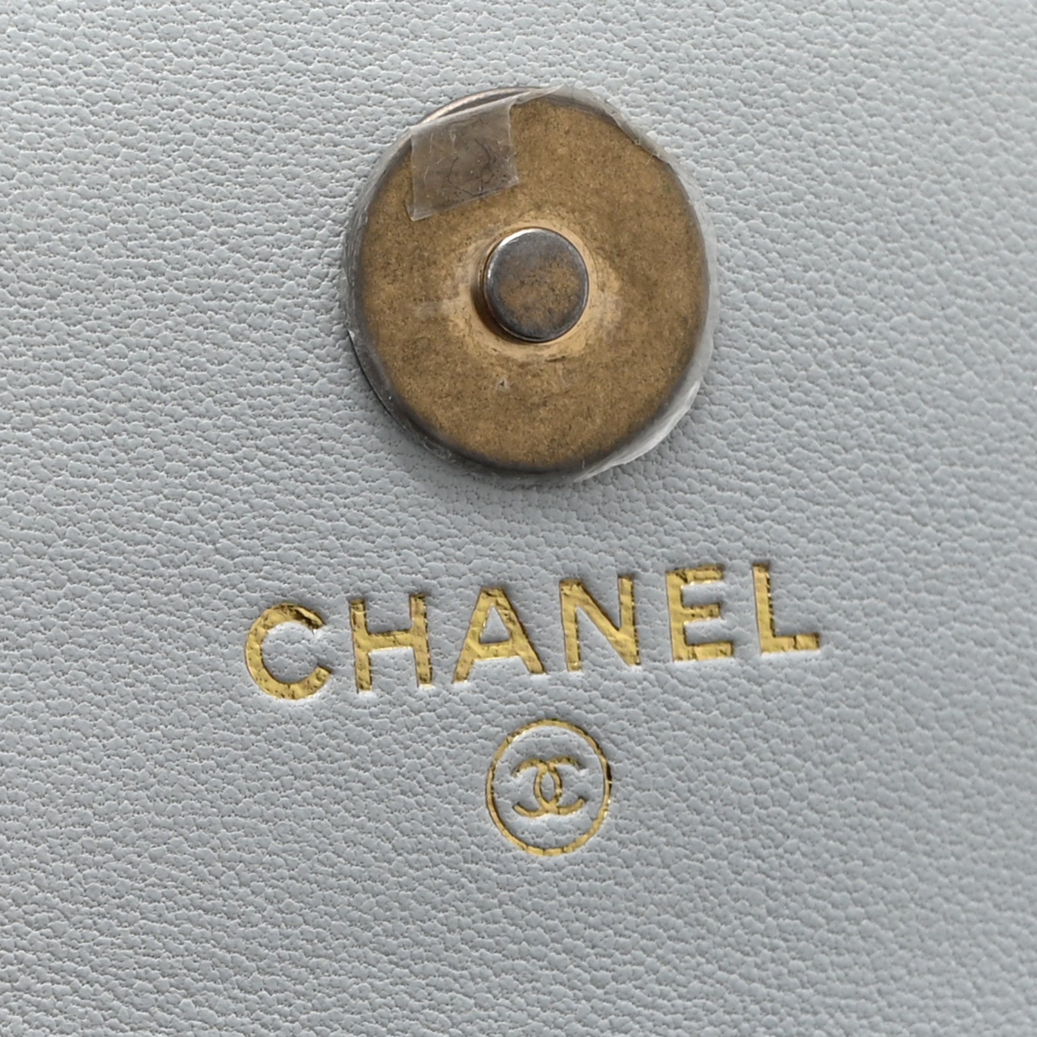 Chanel Lambskin Quilted Chanel 19 Flap Card Holder With Chain Light Blue 6 of 11