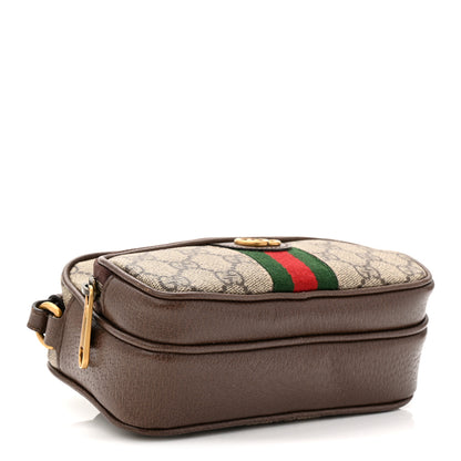 Gucci GG Supreme Monogram Textured Dollar Calfskin Web Mini Ophidia Convertible Shoulder Bag Beige Ebony New Acero 4 of 10