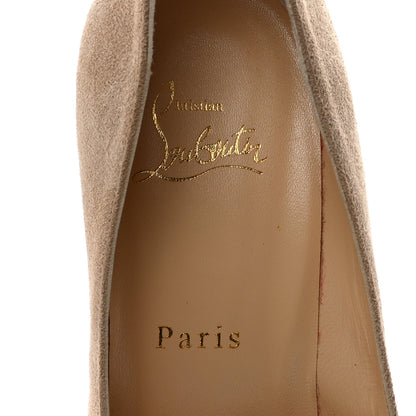Christian Louboutin Veau Velours Pigalle Follies 100 Pumps 38 Nocciola 6 of 8