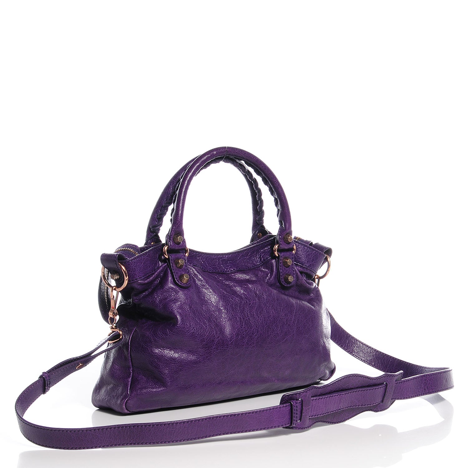 Balenciaga Agneau Giant 12 Rose Gold Hardware Town Dark Violet 3 of 10