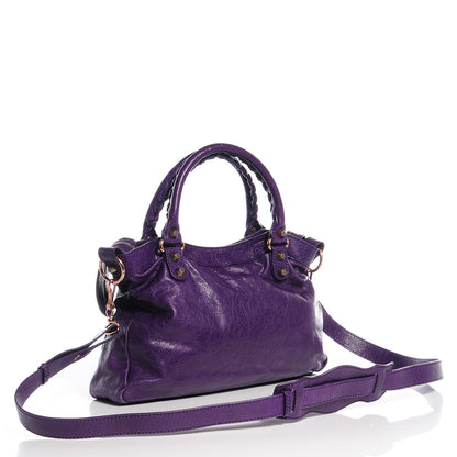 Balenciaga Agneau Giant 12 Rose Gold Hardware Town Dark Violet 3 of 10