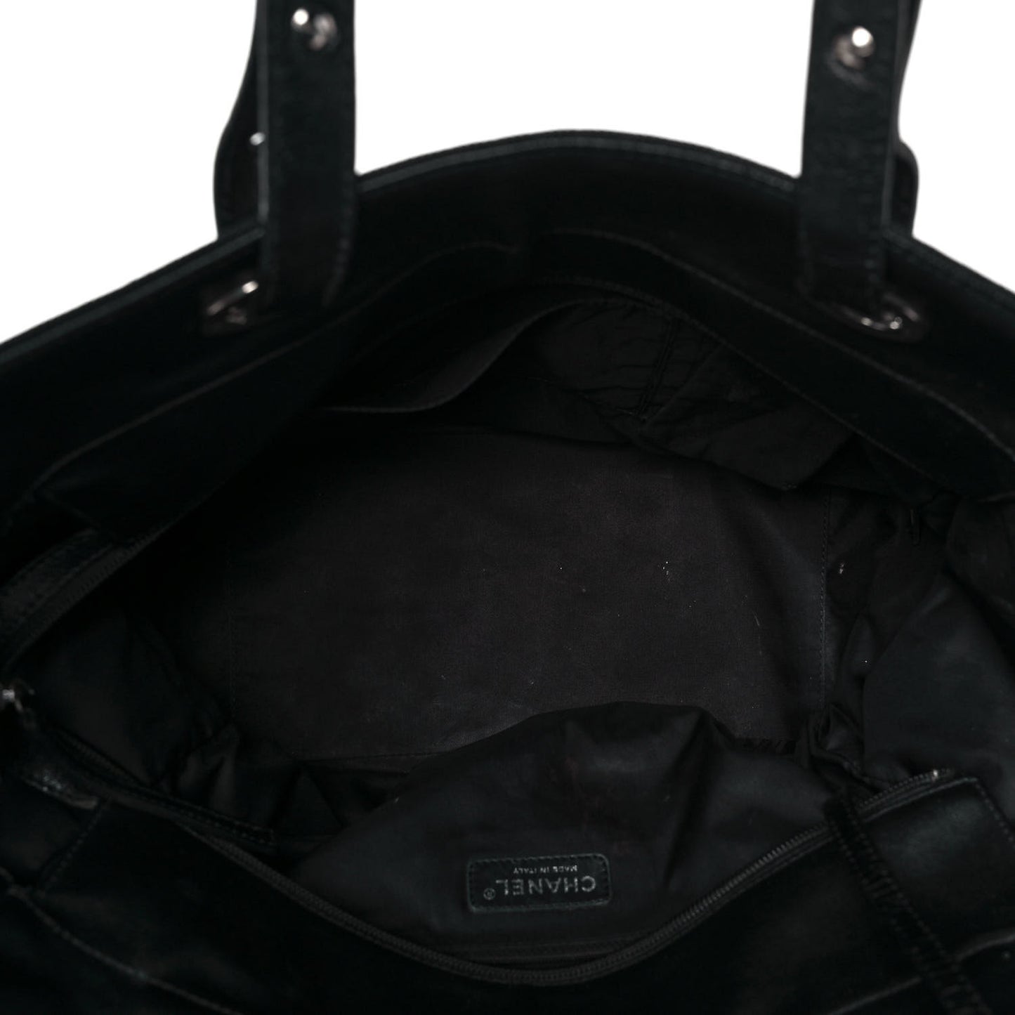 Coated Canvas Quilted Large Paris Biarritz Tote Black