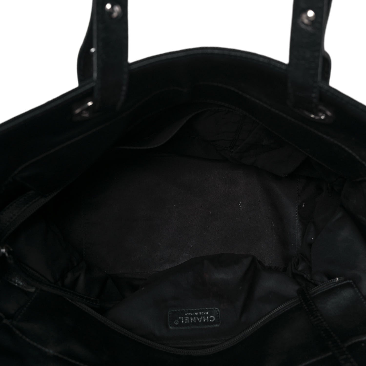 Chanel Coated Canvas Quilted Large Paris Biarritz Tote Black 5 of 10