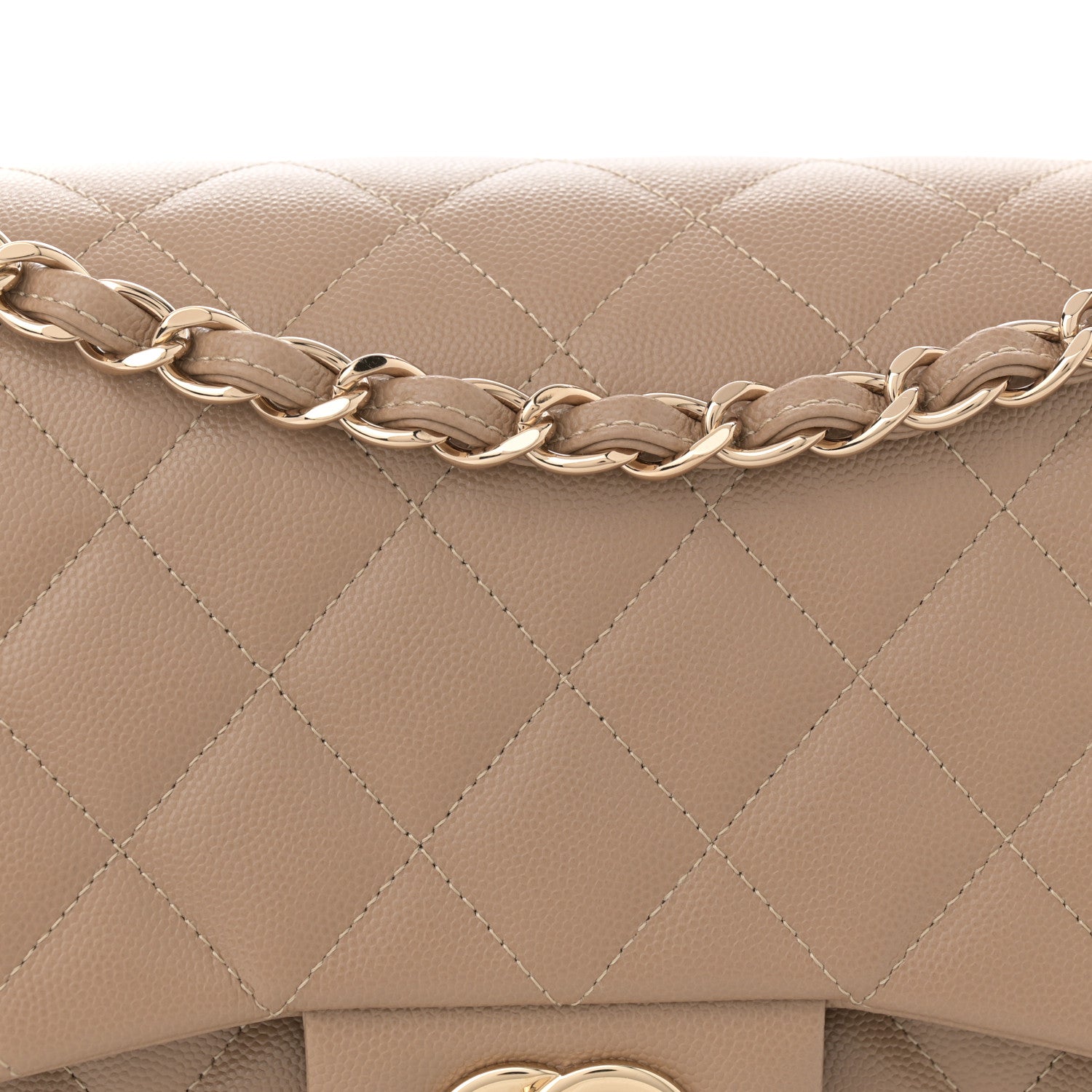 Chanel Caviar Quilted Jumbo Double Flap Dark Beige 8 of 13