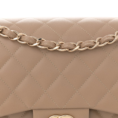 Chanel Caviar Quilted Jumbo Double Flap Dark Beige 8 of 13