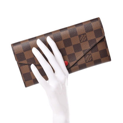 Louis Vuitton Damier Ebene Josephine Wallet Red 2 of 10