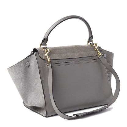 Celine Crocodile Embossed Nubuck Medium Trapeze Grey 3 of 9