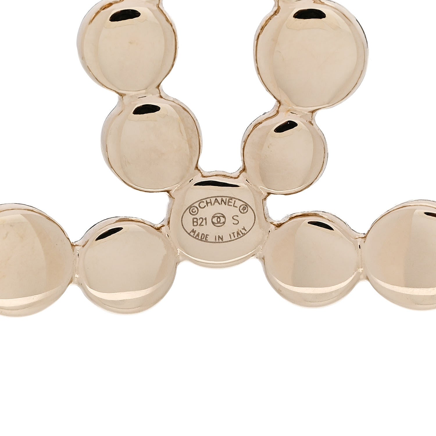 Chanel Metal Beaded CC Hair Clip Gold 4 of 5
