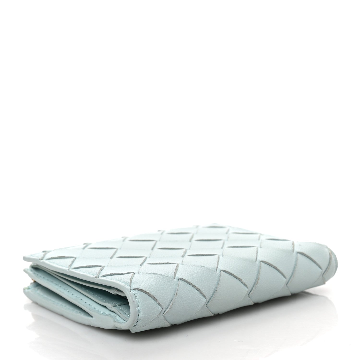 Bottega Veneta Nappa Intrecciato Bifold Zip Wallet Teal Washed 4 of 7