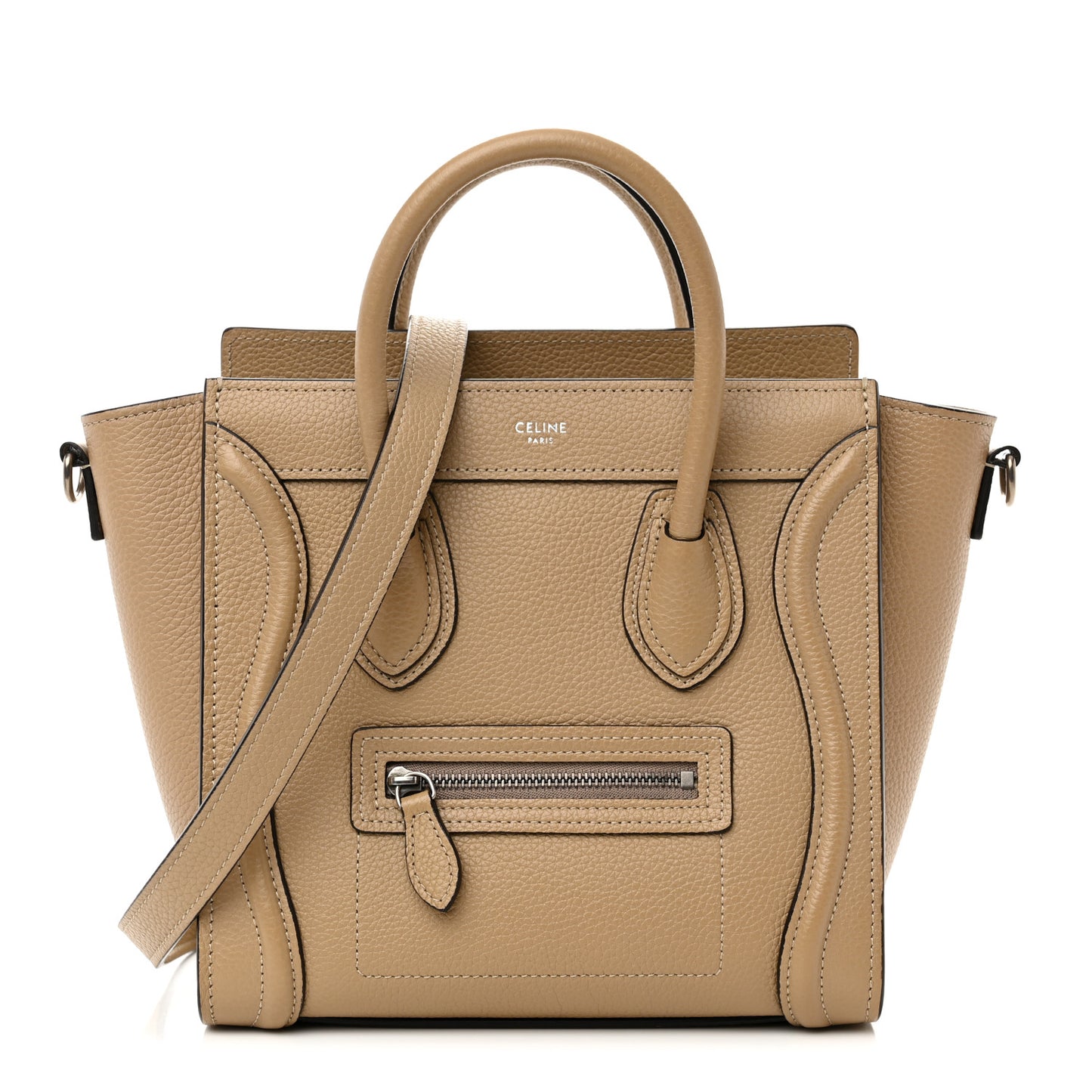 Drummed Calfskin Nano Luggage Dune