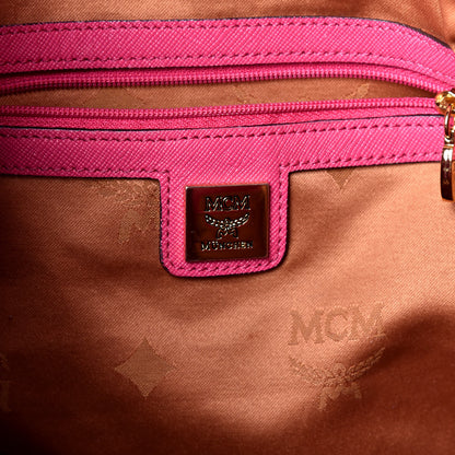 MCM Visetos Drawstring Shopper Cognac Pink 6 of 8
