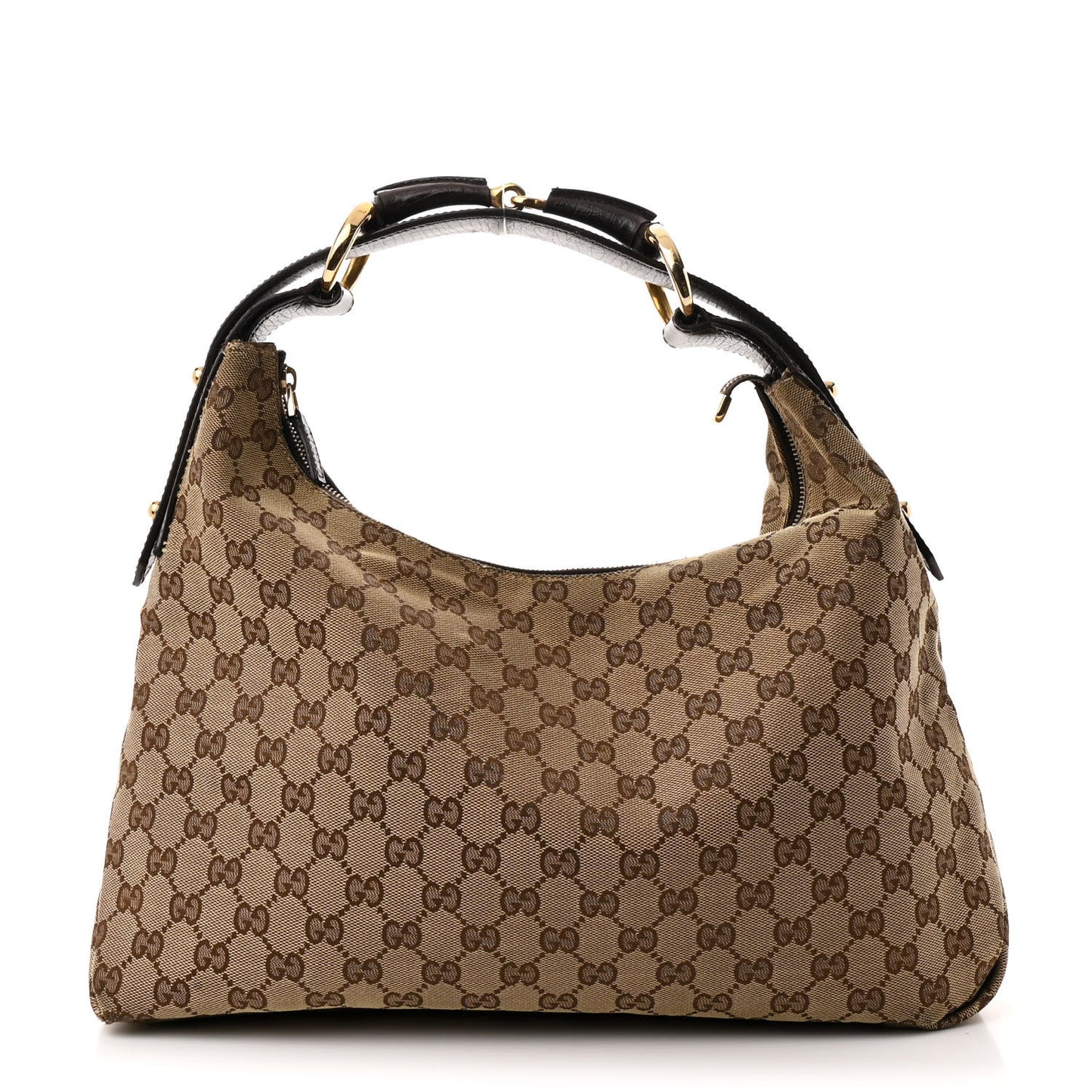 Monogram Medium Horsebit Chain Hobo Dark Brown