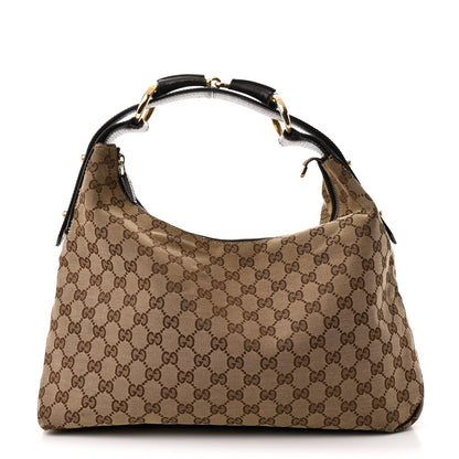 Gucci Monogram Medium Horsebit Chain Hobo Dark Brown 1 of 13